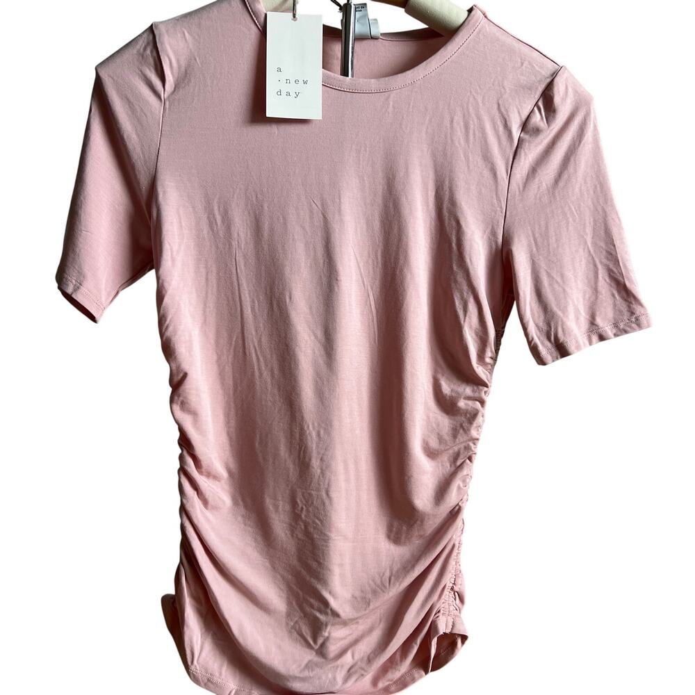 A New Day Women's Light Pink Elbow Sleeve Slim Fit T-Shirt - Size XS - NWT